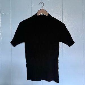 LOFT Ribbed Mock Neck Top